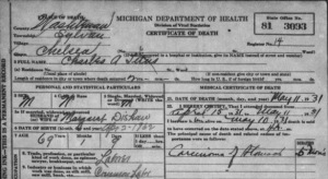 Michigan Death Certificates From 1921 To 1939 Now Available FREE Online ...